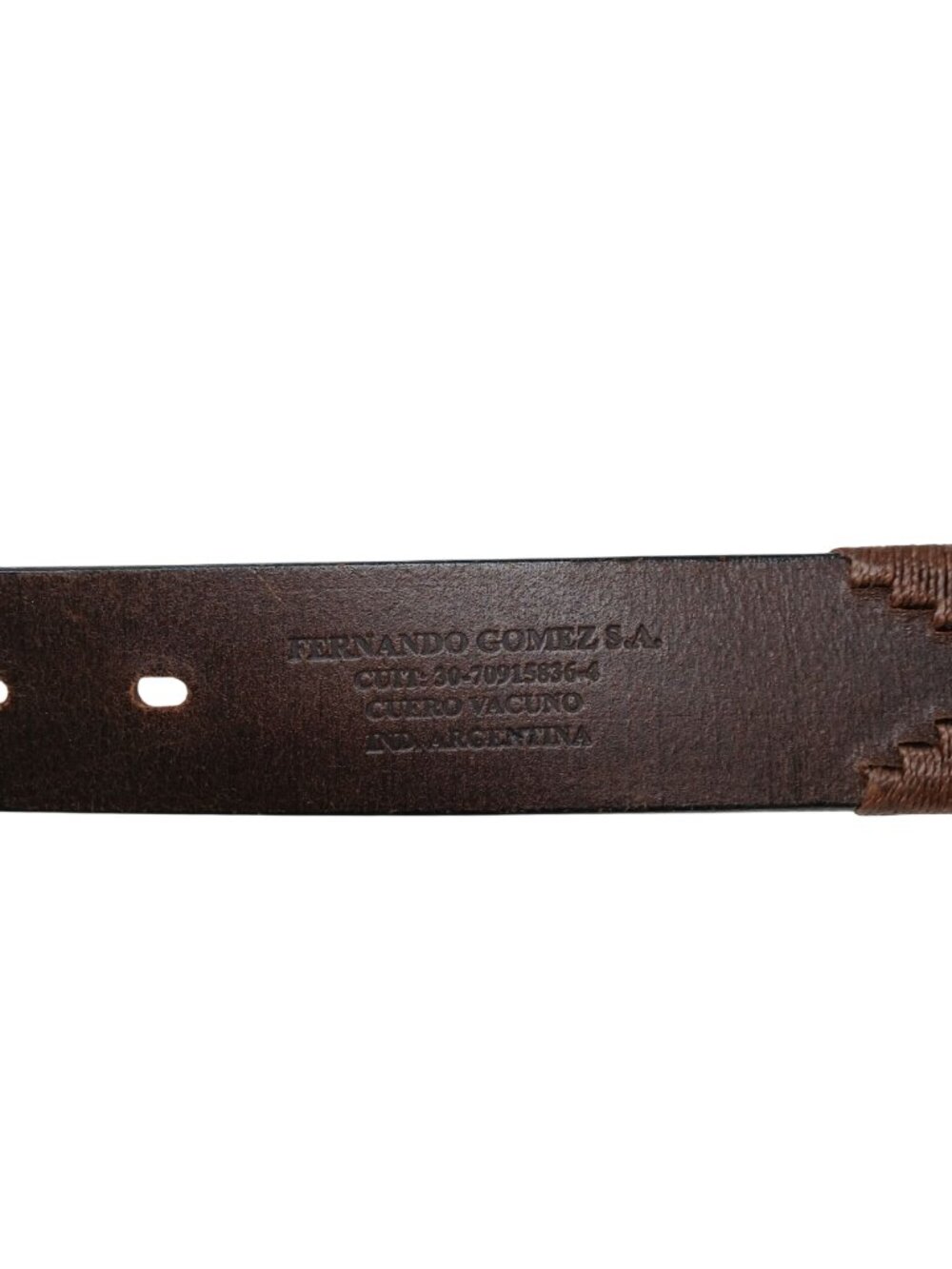 Gaucho Brown Leather Belt 100 cm 38-40 Embroidered Western Tribal w/Buckle #D35G - Picture 4 of 9
